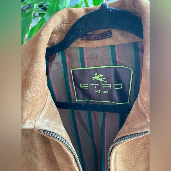 Vintage Etro Milano Leather Bomber Jacket - Picture 3 of 12